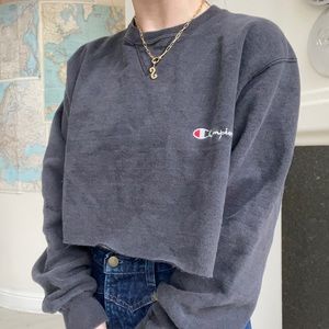 Vintage Champion crop sweatshirt crewneck black